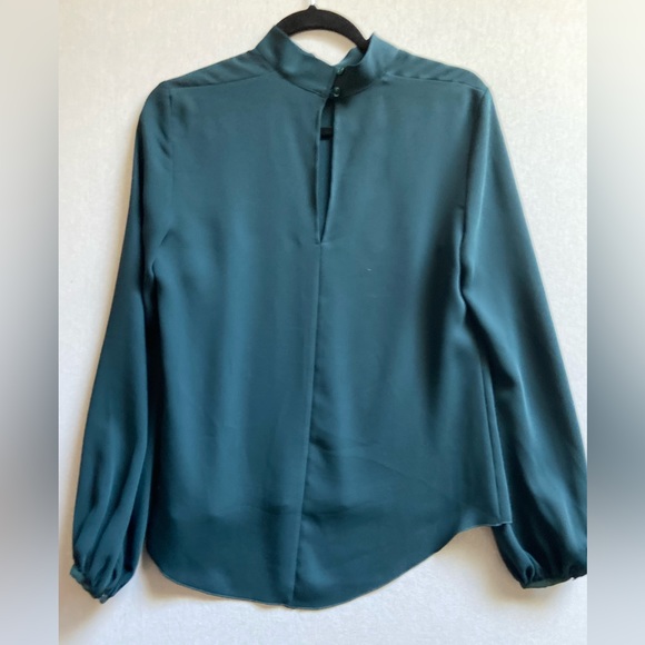 Aritzia Babaton Granados Blouse Mock Neck Long Balloon Sleeve Sz S - Picture 3 of 13